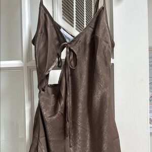 Princess Polly Chocolate Satin Dress